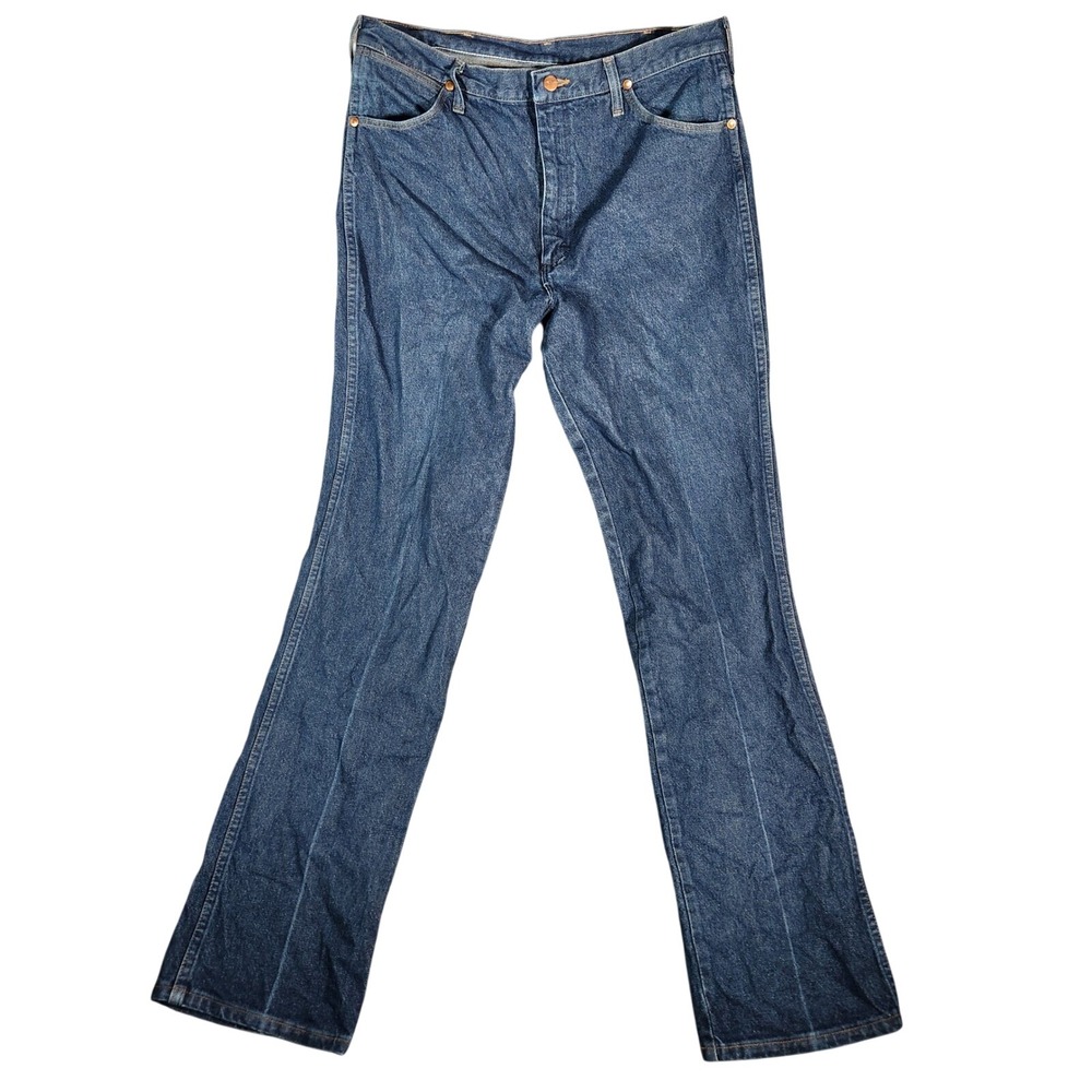Vintage Wrangler Mens Jeans 36x34 Blue Denim‎ Bootcut Retro 936PWD